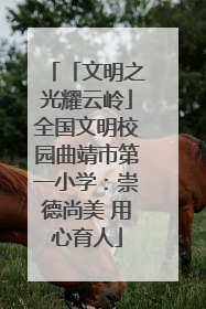 「文明之光耀云岭」全国文明校园曲靖市第一小学：崇德尚美 用心育人
