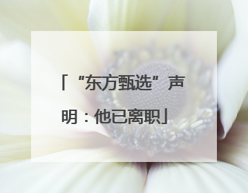 “东方甄选”声明：他已离职