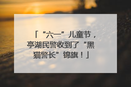 “六一”儿童节，亭湖民警收到了“黑猫警长”锦旗！