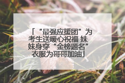 “最强应援团”为考生送暖心祝福 妹妹身穿“金榜题名”衣服为哥哥加油
