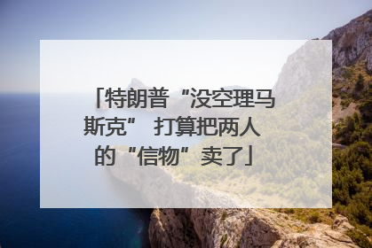 特朗普“没空理马斯克” 打算把两人的“信物”卖了