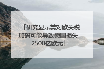 研究显示美对欧关税加码可能导致德国损失2500亿欧元
