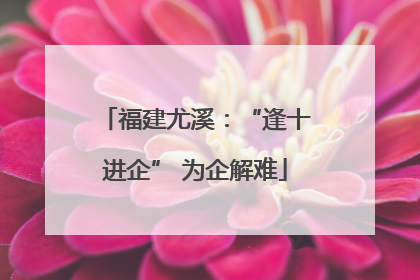 福建尤溪：“逢十进企” 为企解难