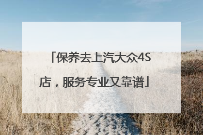 保养去上汽大众4S店，服务专业又靠谱