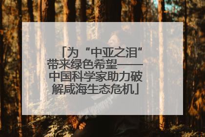 为“中亚之泪”带来绿色希望——中国科学家助力破解咸海生态危机