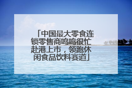 中国最大零食连锁零售商鸣鸣很忙赴港上市，领跑休闲食品饮料赛道