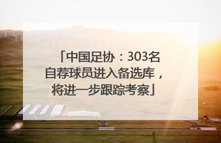 中国足协：303名自荐球员进入备选库，将进一步跟踪考察