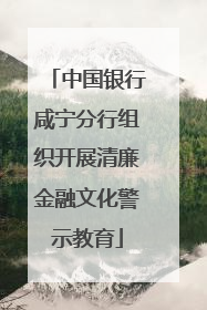 中国银行咸宁分行组织开展清廉金融文化警示教育