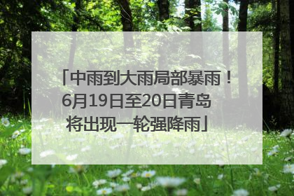 中雨到大雨局部暴雨！6月19日至20日青岛将出现一轮强降雨