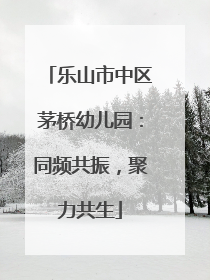 乐山市中区茅桥幼儿园：同频共振，聚力共生