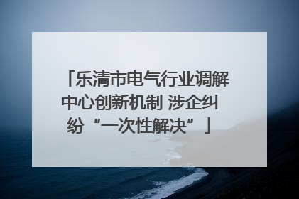 乐清市电气行业调解中心创新机制 涉企纠纷“一次性解决”