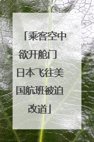 乘客空中欲开舱门 日本飞往美国航班被迫改道