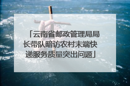云南省邮政管理局局长带队暗访农村末端快递服务质量突出问题