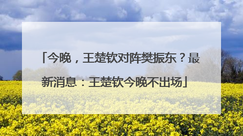 今晚，王楚钦对阵樊振东？最新消息：王楚钦今晚不出场