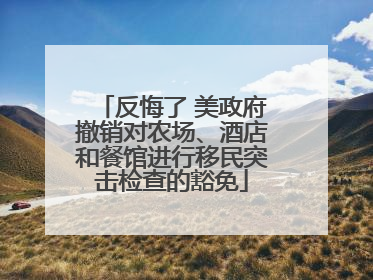 反悔了 美政府撤销对农场、酒店和餐馆进行移民突击检查的豁免