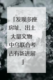 发现多座房址、出土大量文物 中乌联合考古有新进展