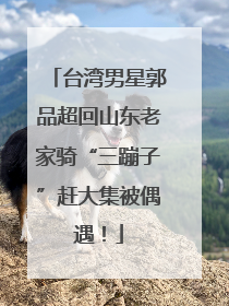 台湾男星郭品超回山东老家骑“三蹦子”赶大集被偶遇！
