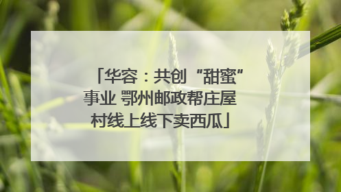 华容：共创“甜蜜”事业 鄂州邮政帮庄屋村线上线下卖西瓜