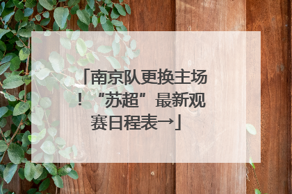 南京队更换主场！“苏超”最新观赛日程表→