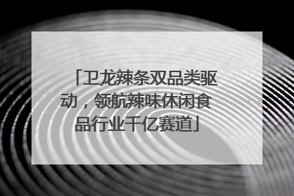 卫龙辣条双品类驱动，领航辣味休闲食品行业千亿赛道