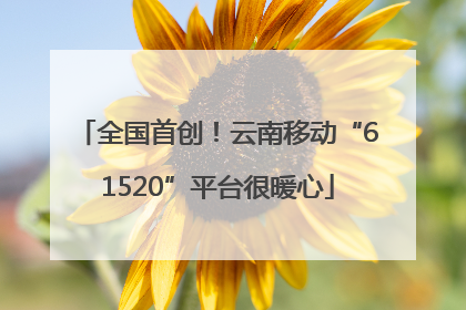 全国首创！云南移动“61520”平台很暖心