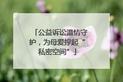 公益诉讼温情守护，为母爱撑起“私密空间”