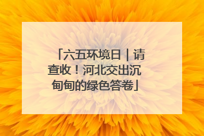 六五环境日｜请查收！河北交出沉甸甸的绿色答卷