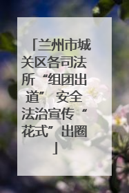 兰州市城关区各司法所“组团出道” 安全法治宣传“花式”出圈
