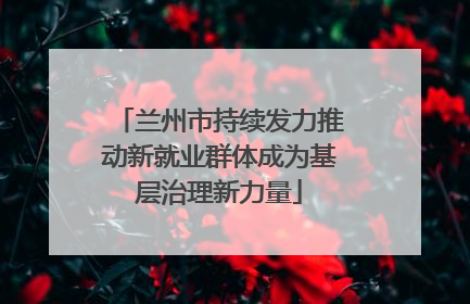 兰州市持续发力推动新就业群体成为基层治理新力量
