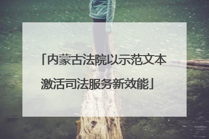 内蒙古法院以示范文本激活司法服务新效能