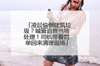凌晨偷倒建筑垃圾？城管追查当场处理！司机带着罚单回来清理现场