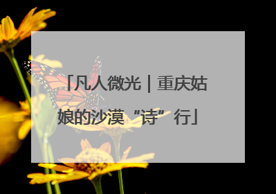凡人微光｜重庆姑娘的沙漠“诗”行