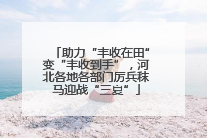 助力“丰收在田”变“丰收到手”，河北各地各部门厉兵秣马迎战“三夏”