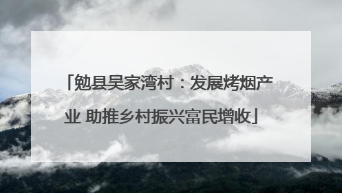勉县吴家湾村：发展烤烟产业 助推乡村振兴富民增收