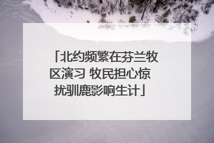 北约频繁在芬兰牧区演习 牧民担心惊扰驯鹿影响生计