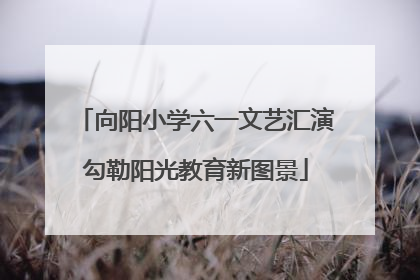 向阳小学六一文艺汇演勾勒阳光教育新图景