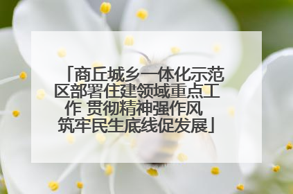 商丘城乡一体化示范区部署住建领域重点工作 贯彻精神强作风 筑牢民生底线促发展