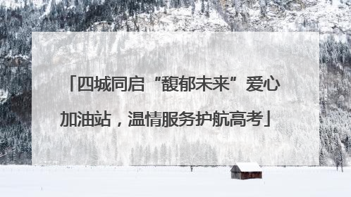 四城同启“馥郁未来”爱心加油站，温情服务护航高考