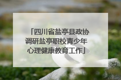 四川省盐亭县政协调研盐亭职校青少年心理健康教育工作