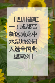 四川省唯一！成都高新区骑龙中水湿地公园入选全国典型案例