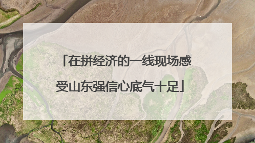在拼经济的一线现场感受山东强信心底气十足