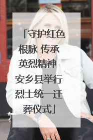 守护红色根脉 传承英烈精神 安乡县举行烈士统一迁葬仪式