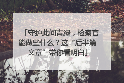 守护此间青绿，检察官能做些什么？这“后半篇文章”带你看明白