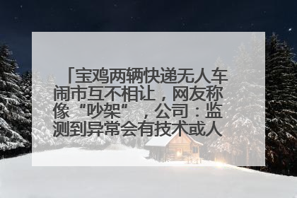 宝鸡两辆快递无人车闹市互不相让，网友称像“吵架”，公司：监测到异常会有技术或人为干预处置