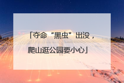 夺命“黑虫”出没，爬山逛公园要小心