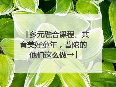 多元融合课程、共育美好童年，普陀的他们这么做→