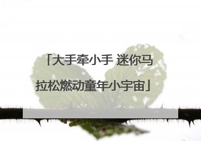 大手牵小手 迷你马拉松燃动童年小宇宙