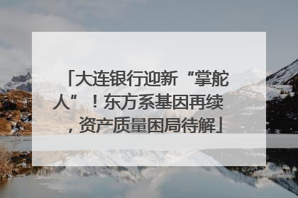 大连银行迎新“掌舵人”！东方系基因再续，资产质量困局待解