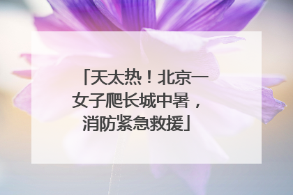 天太热！北京一女子爬长城中暑，消防紧急救援