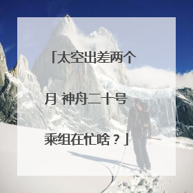 太空出差两个月 神舟二十号乘组在忙啥？
